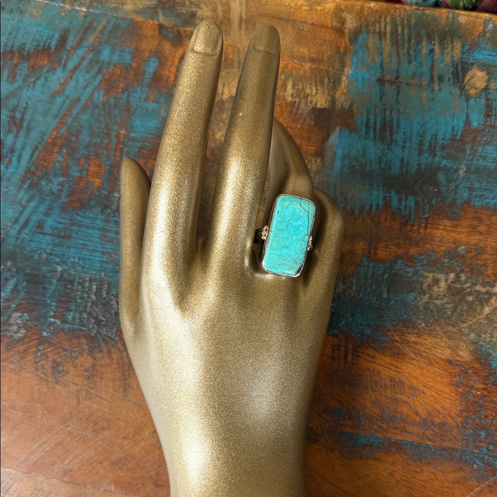Emily Amey Sculpted Turquoise Ring. New in box from Sundance.